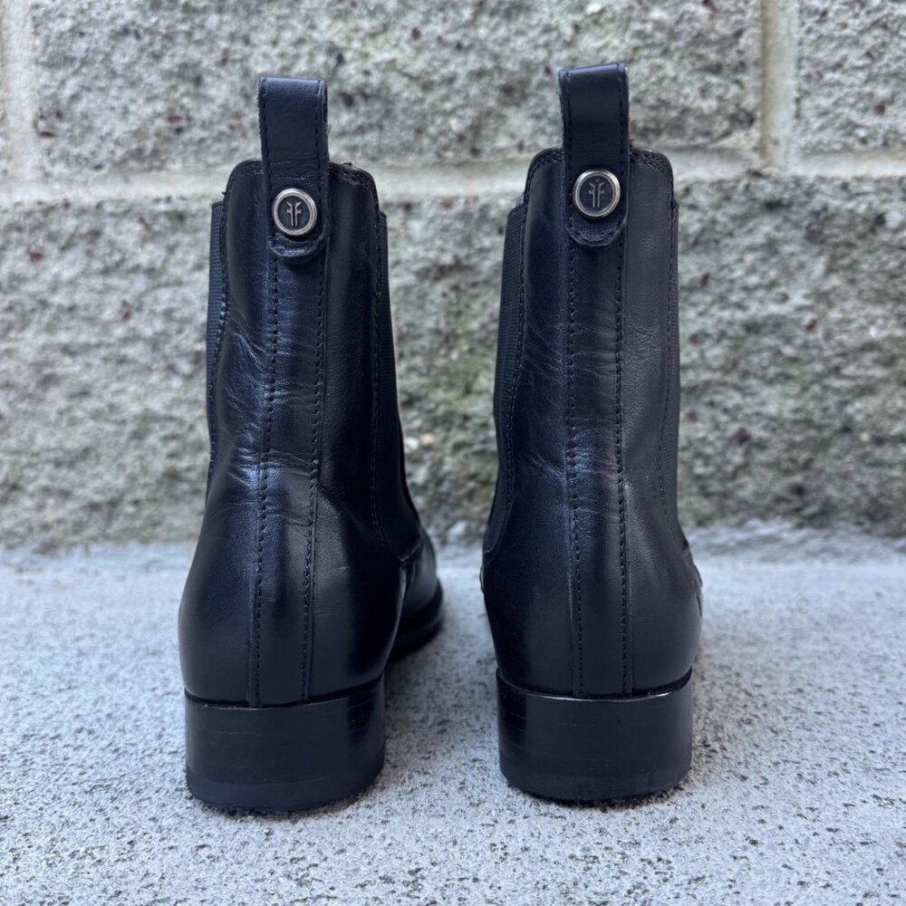 FRYE Melissa Chelsea Boots Womens 7 Black Ankle Boot Italian Leather Bootie - Picture 5 of 13
